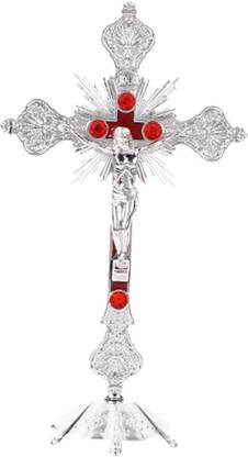 Lyla Church Relics Jesus on The Stand Cross Wall Crucifix Antique Home Chapel Golden Decorative Showpiece  -  10 cm