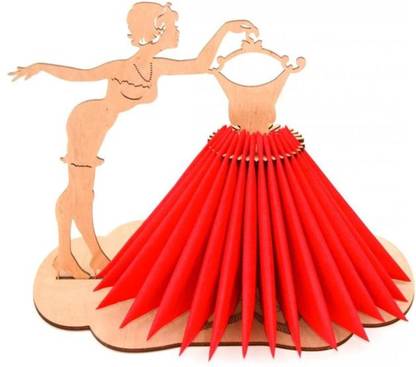 WEBELKART Premium 3D Wooden Puzzle Toys Assembly Model - Napkin Holder Girl with a Hanger Decorative Showpiece - 22.86 cm