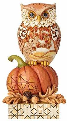 Enesco Jim Shore Heartwood Creek Harvest Owl On Pumpkin Figurine 6.1" Multicolor Decorative Showpiece  -  10.8 cm