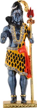 Kulin Metal Prince Standing Lord Shiva Idol | Statue For Car Dashboard | Home Decor | Gifting | Showpiece Decorative Showpiece  -  10 cm