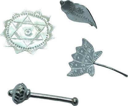 Gahenaz Silver Sankh Chakra Gada Padma / Poddo / Weapon of Narayana / Vishnu Decorative Showpiece  -  0 cm