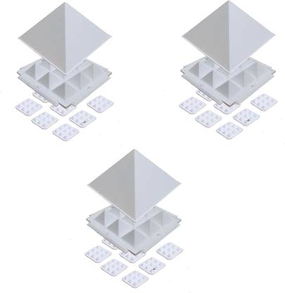 vastu-vigyan Vastu White Pyramid 3 LAYER (Pack of 3)/ Vastu Remedy Pyramid Decorative Showpiece  -  13 cm