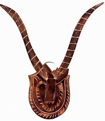 STUFFCOLLECTION Wooden Deer/Hiran Head face Head showpieces for Wall Decoration & Wall Mounted Decorative Showpiece  -  19 cm