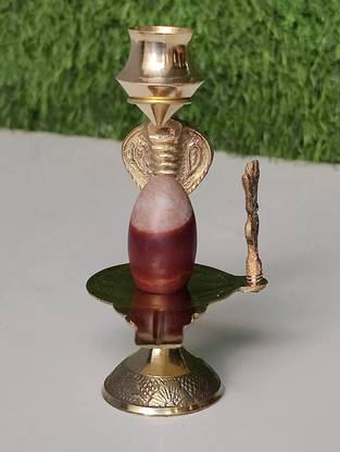 DARIDRA BHANJAN Shivling Stand and Abhishek Lota Kalash stand, shiva lingam stand, Decorative Showpiece  -  9 cm