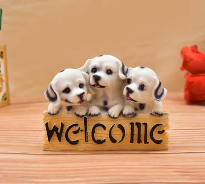 Archna Handicraft Welcom Dog Statue Showpiece Figurines for Living Room( 5x5 x4 Inch) Decorative Showpiece  -  20 cm
