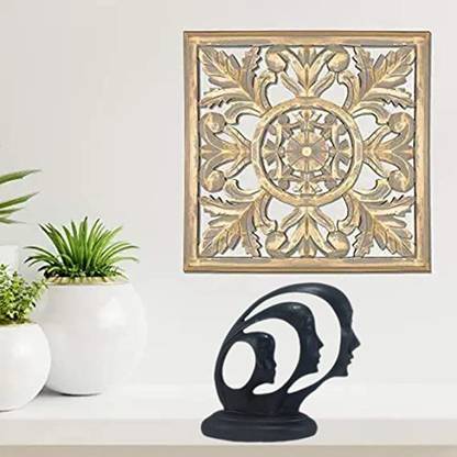 Hanu Collections 3 faces small to big in one idol diffrent 3d Face Sculpture Decorative Showpiece  -  29 cm
