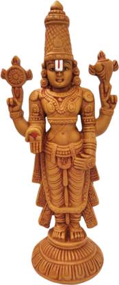 CENTURAADECOR Balaji Idol Perumal Statue God for Pooja Room Handmade Home Decorative Showpiece  -  28 cm