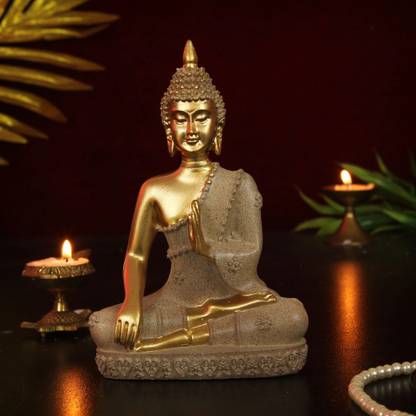 TIED RIBBONS Meditating Buddha Idol Statue for Home Decor Living Room Table Top Gifting Items Decorative Showpiece - 16.5 cm
