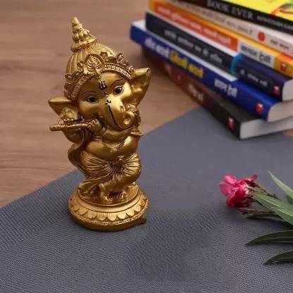 UK HANDICRAFT UK HANDICRAFT Handcrafted "Divine Resin Lord Ganesh Statue Decorative Showpiece  -  16 cm