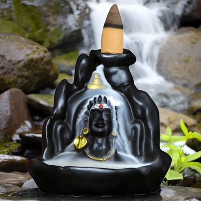 CRAFTWELL Mahadev Smoke Statue With 30 Pcs Dhoop Sticks Decorative Showpiece  -  5 cm