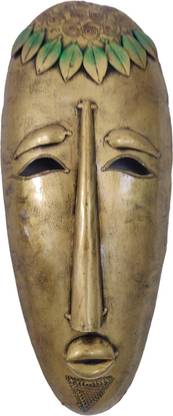 Tribal Metal Mask (Male) for Wall Decor Decorative Sculpture 49 cm Handicraft & Artifact Showpiece