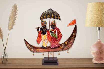 o my furniture Radha krishna standing on boat with stand home décor Decorative Showpiece  -  15 cm