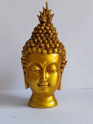 Heart Beat Heart Beat Golden Buddha Head Decorative Showpiece  -  13 cm