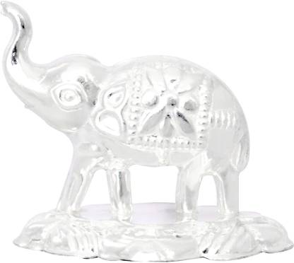 KMJ pure silver Elephant/hathi idol for pooja and vastu (wt. 6.5 grams) Decorative Showpiece  -  3 cm
