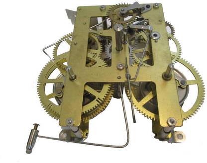 BRASS BLESSING Brass Mechanical CLOCK Movement - Bell CLOCK Movement with TWO KEYS (3500) Decorative Showpiece  -  4 cm