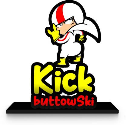 Regalo Casila Kick Battowski Cartoon Wooden Quote Showpiece Item For Table Decoration Decorative Showpiece  -  14 cm