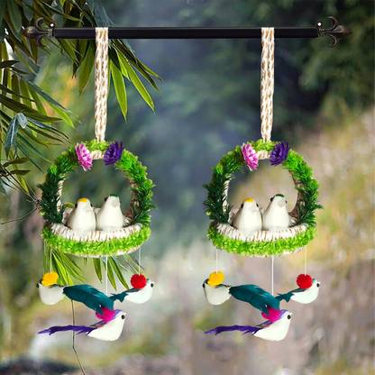 The Shine Store Home Décor Artificial Birds Nest Made of Natural Jute Rope for Wall Hanging Decorative Showpiece  -  26 cm