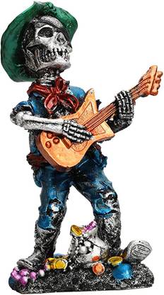 BNF Funny Skeleton Statue Collectible Resin Skull Band Figurine Desk Decoration Decorative Showpiece  -  8 cm