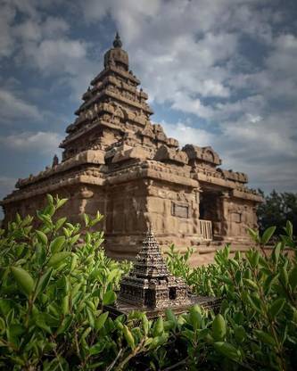 MONUMENTAL Mahabalipuram Shore Temple Model Original Design Ideal for Home, Hall Decorative Showpiece  -  15 cm