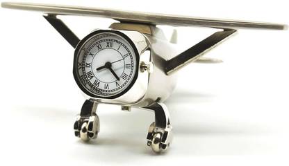 Nxz Digital Aeroplane Miniature Table Clock, Stylish Analog Desk Clocks & Paper Weight Decorative Showpiece  -  4 cm