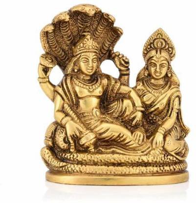 murtify Lakshmi Narayan Idol with SheshNaag, Vishnu Laxmi ji Murti for Home Decorative Showpiece  -  15 cm