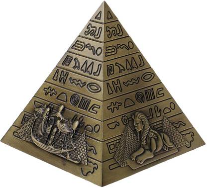 BNF Metal Handicrafts Egyptian Pyramids Building Model Home Bookshelf Ornament Decorative Showpiece  -  8 cm