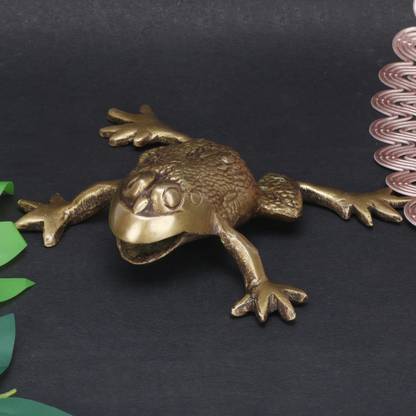 utsavicraft Traditional Antique Superfine Open Mouth four Legs Frog Decorative Showpiece  -  14.5 cm