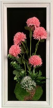 EPICS CRAFT 3D model rectangle shaped dahlia flower wall frame Decorative Showpiece  -  43 cm