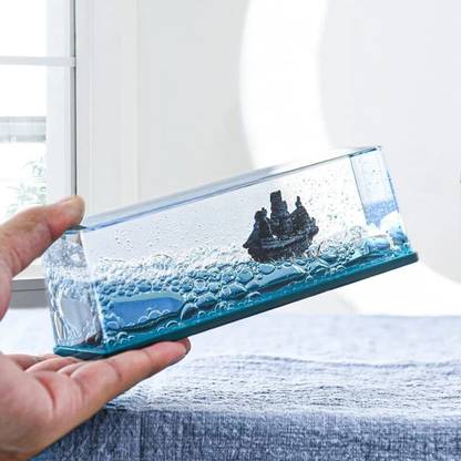 MOHAK Interior Dashboard Decoration Floating Water Cruiser Ship Decorative Showpiece  -  5.4 cm