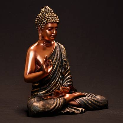 Sankalan Creation Meditating Buddha Idols for Home Decor Office Desk Table Decorative Showpiece  -  15 cm