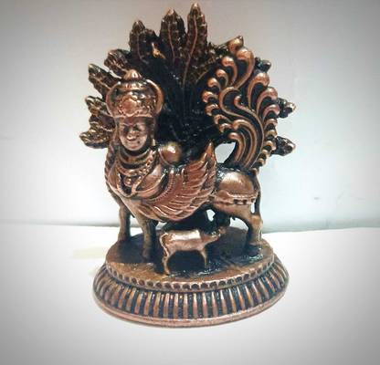 Copper Beutyful Idol Copper Kamdhenu Idol - 57 gms Decorative Showpiece  -  4.5 cm