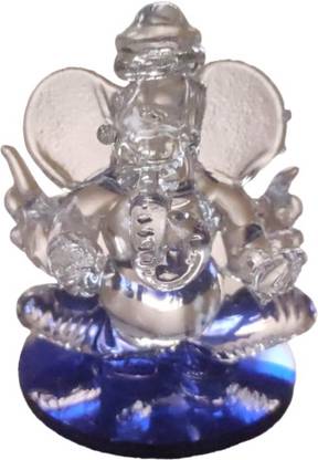 HOIVA (Pack of 1) Crystal ganesha Twin side face for Decorative Showpiece Decorative Showpiece  -  5 cm