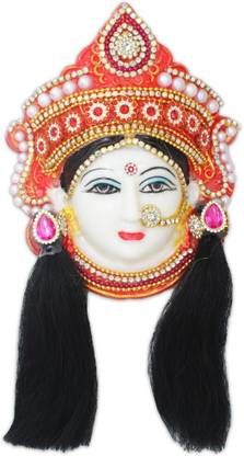 Vedic Vaani Goddess Maha Lakshmi (Laxmi) Devi Face Varalakshmi Puja (1 Pcs) Decorative Showpiece  -  15.24 cm