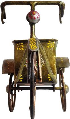 Vandana Collection Vintage Bicycle Utility Holder Desk Organiser Gold and Bronze Finish Decorative Showpiece  -  16.5 cm