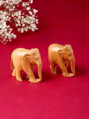 RDK SON'S Original Red Sandalwood Elephant Decorative Showpiece  -  2.75 cm