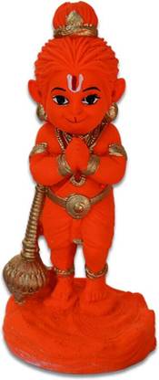 Natali Traders Sindoori Bal Hanuman Idol for Car Dashboard & Pooja Room - Bal Roop Hanuman Decorative Showpiece  -  9 cm