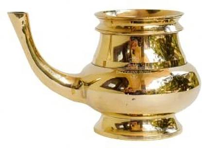 HOIVA (Set of 1) Handcrafted Traditional Indian Brass Kindi Pooja Decorative Showpiece  -  10 cm