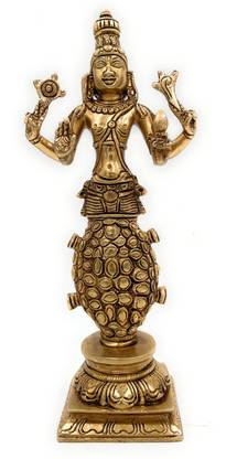 Bhunes Brass Kurma Avatar Idols Of Lord Vishnu, Turtle, Tortoise Avayar Of Lord Vishnu Decorative Showpiece  -  23 cm