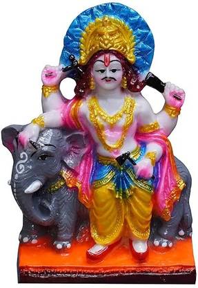 Karukrit collections Vishwakarma ji Murti Idol for Home Temple, Shop, Workshop Puja Decorative Showpiece  -  15 cm
