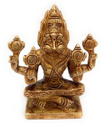 Bhunes Yog Narasimha Idol Yoga Narasingh Yog Narasimha Idol Narasingha Idols Decorative Showpiece  -  11 cm