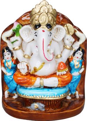 Om ssvmb9 Shree Siddhivinayak Murti Ganesh Idol Ganesha Statue (H x L x W:-5 x 4 x 2.3 In) Decorative Showpiece  -  13 cm