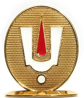 Ayyappantraders Vishnu Namam Golden Statue for Car Dashboard|Brass Namam Statue for Car Decorative Showpiece  -  6 cm