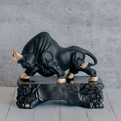 DekSpace The Bull with The Rage with Stand Decorative Showpiece  -  5 cm