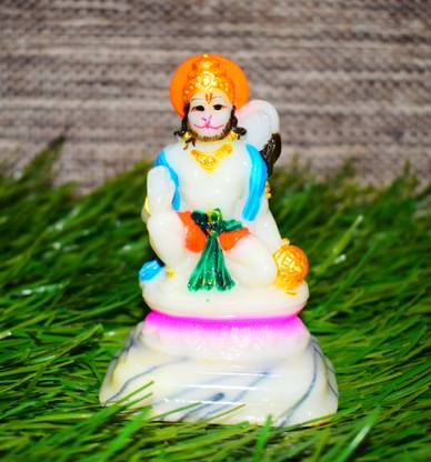 SPLICE Lord Shree Hanuman Ji Statue for Car Dashboard Decorative Showpiece  -  10 cm