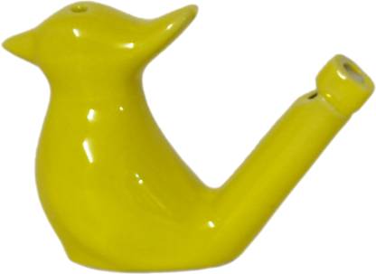 NAVIRA HANDICRAFT Yellow Ceramic Bird Whistle - Terracotta Bird Water Whistle Toy For Kids Decorative Showpiece  -  5.2 cm