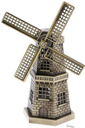 ravariya graphics Metal Dutch Windmill Model Windmill Statue for Home Office Desktop Decor Decorative Showpiece  -  13 cm