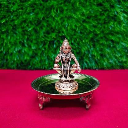 RAMA METAL COPPER AYYAPPAN & BRASS CHOWKI Decorative Showpiece  -  5 cm
