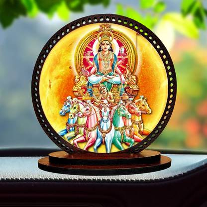 Color Splash Lord Surya Dashboard idol for Car and Home Decorative Showpiece  -  3 cm
