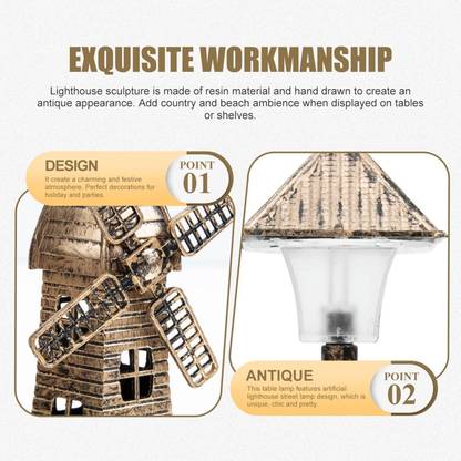 ZEBIFY Windmill Lighthouse Decorative Showpiece  -  14 cm