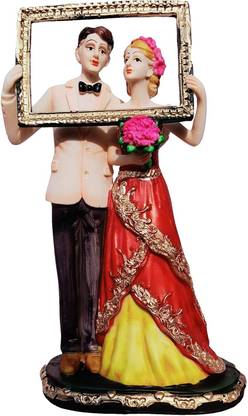 Carve Craft Carve Craft Couple Statue for Couple's Valentine Day Gift and Also for Home Decorative Showpiece  -  26.5 cm